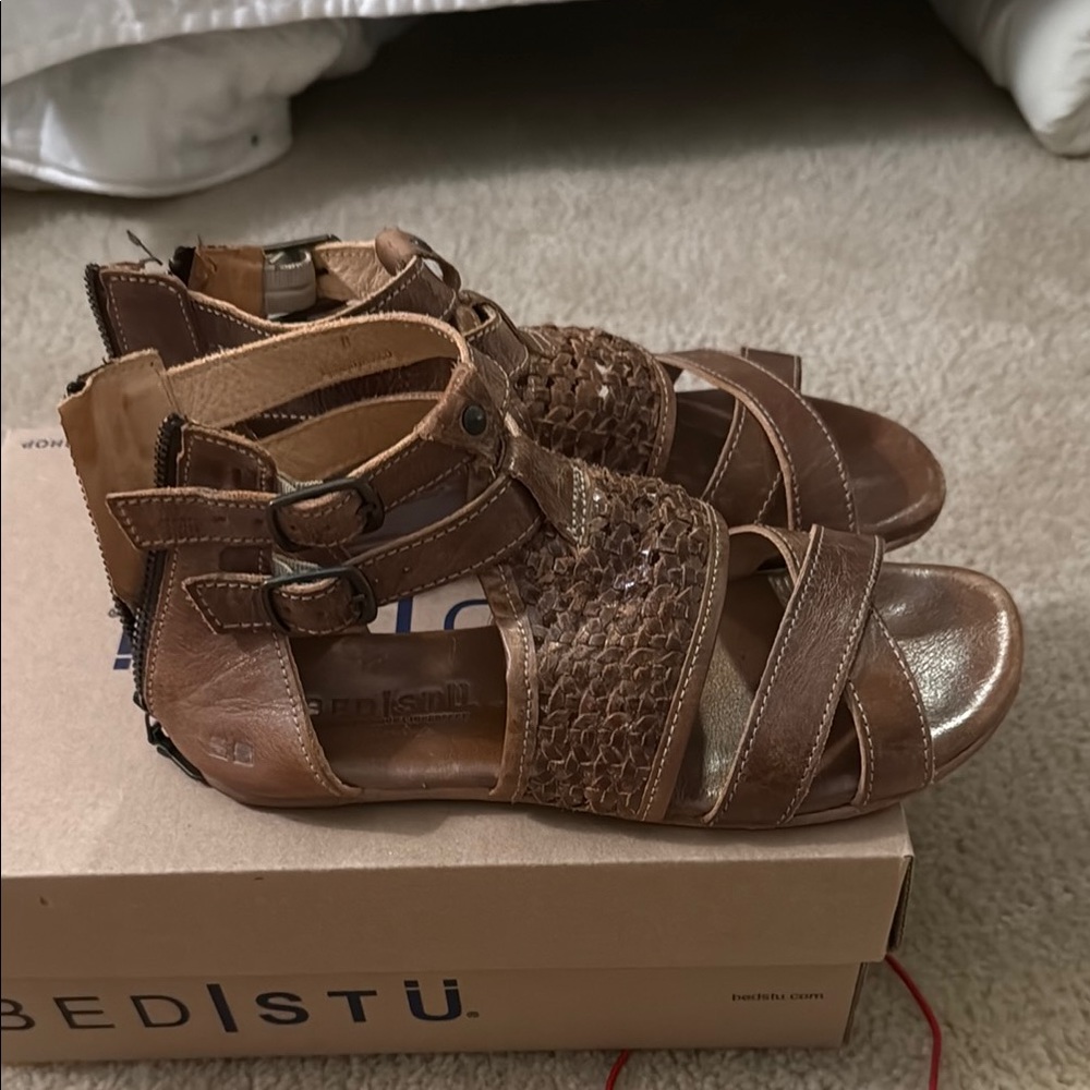 Brown Leather Gladiator Sandals